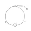 Again Jewelry Vėl juvelyrika Sidabrinis apyrankė su širdele ir cirkoniais AJNR0012