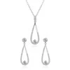 Agato Elegant sidabrinis jewelry set with zircons AGSET366R (pakabukas, earrings)