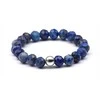 Agato Karoliukų žiedas su lapis lazuli POL-R02