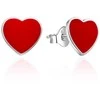 Agato Sidabriniai auskarai su raudonu emaliu Hearts AGT-E154P