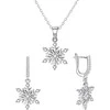 Agato Beautiful sidabrinis jewelry set Snowflakes AGT-SET03W (earrings, pakabukas, pendant)