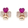 Amen Rožinė Gold Plated Sidabrinis Earrings with Love EQURR Zircons