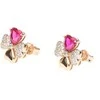 Amen Rožinė Gold Plated Sidabrinis Earrings with Love EQURR Zircons