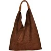 Anna Luchini Women's leather Hobo handbag AL 8166 Marrone