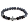 Agato Agate and hematite bead bracelet MINK60