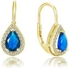 Beneto Gold-plated earrings with mėlynas zircons AGUC2229-GOLD