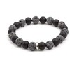 Agato Beaded bracelet made of lava stone and agate MINK101