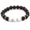 Agato Beaded bracelet made of lava stone and howlite MINK52