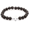 Agato Beaded bracelet made of lava stone and hematite MINK61