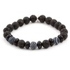Agato Beaded bracelet made of lava stone and howlite MINK63
