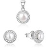 Beneto Sidabrinis jewelry set with freshwater pearls AGSET278L (pendant, earrings)