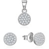 Beneto Sidabrinis jewelry set with clear zircons AGSET358 (pendant, earrings)