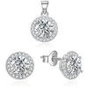 Beneto Sparkling sidabrinis jewelry set with zircons AGSET360 (pendant, earrings)