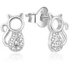 Beneto Charming sidabrinis auskarai su cirkoniais Cats AGUP682L