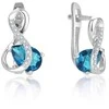 Beneto Dazzling sidabrinis auskarai su turkio spalvos cirkoniu AGUC2692-T