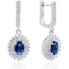 Beneto Dazzling sidabrinis auskarai su mėlynais cirkoniais AGUC2247