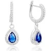 Beneto Drop sidabrinis earrings with mėlynas zircons AGUC2248
