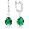 Beneto Elegant sidabrinis earrings with žalias zircons AGUC2249