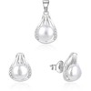 Beneto Sidabrinis jewelry set with real pearls AGSET271PL (pendant, earrings)