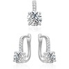 Beneto Elegant sidabrinis jewelry set with zircons AGSET359 (pendant, earrings)
