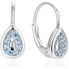 Beneto Fashion sidabrinis earrings with mėlynas zircons AGUC1294DL