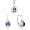 Beneto Sidabrinis jewelry set with mėlynas zircons AGSET174L (pendant, earrings)