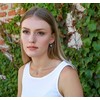 Beneto Sidabrinis jewelry set Drop with zircons AGSET194R (earrings, chain, pendant)