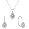 Beneto Sidabrinis jewelry set Drop with zircons AGSET194R (earrings, chain, pendant)