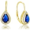 Beneto Gold-plated earrings with mėlynas zircons AGUC2229-GOLD