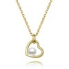 Beneto Gold plated sidabrinis pakabukas with river pearl AGS1230 / 47P-GOLD