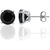 Beneto Modern sidabrinis earrings studs with juodas zircons AGUP2256