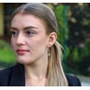 Beneto Gražūs sidabriniai auskarai su mėlynais cirkoniais AGUC3296