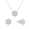 Beneto Sidabrinis jewelry set with zircons Flower AGSET239L (pakabukas, earrings)