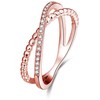 Beneto Rose auksinis plated double ring made of sidabrinis AGG195