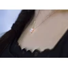 Beneto Rožinė auksinis plated sidabrinis pakabukas with crystals AGS1135 / 47-ROSE