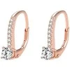 Beneto Rožinė auksinis plated sidabrinis earrings with crystals AGUC1955-ROSE