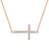 Beneto Rožinė auksinis plated sidabrinis pakabukas with cross AGS196 / 47-ROSE