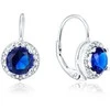 Beneto Sidabrinis earrings with mėlynas crystals AGUC1156