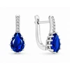 Beneto Sidabrinis earrings with mėlynas crystal AGU1197