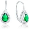 Beneto Sidabrinis earrings with žalias crystal AGUC1161