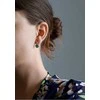 Beneto Sidabrinis earrings with žalias crystals AGUC1157