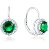 Beneto Sidabrinis earrings with žalias crystals AGUC1157