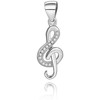 Beneto Sidabrinis pakabukas su cirkoniais Treble clef AGH591