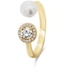 Brilio Silver Beautiful auksinis-plated ring with a real pearl and zircons RI062Y