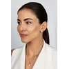 Brilio Silver Beautiful sidabrinis jewelry set with baltas opals SET245W (pendant, earrings)