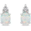 Brilio Silver Beautiful sidabrinis jewelry set with baltas opals SET245W (pendant, earrings)
