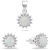 Brilio Silver Brilio Sidabrinis Sparkling sidabrinis jewelry set with baltas opals SET247W (pendant, earrings)