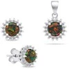 Brilio Silver Brilio Sidabrinis Sidabrinis jewelry set with zircons and opal SET231WBC (pendant, earrings)