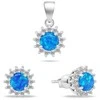 Brilio Silver Brilio Sidabrinis Sparkling sidabrinis jewelry set with mėlynas opals SET247WB (pendant, earrings)