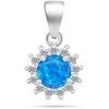 Brilio Silver Brilio Sidabrinis Sparkling sidabrinis jewelry set with mėlynas opals SET247WB (pendant, earrings)